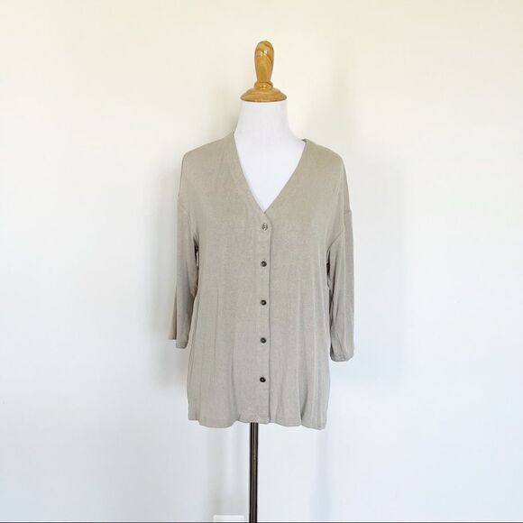 NWT J.Jill Taupe Knit Cardigan - Picture 1 of 5